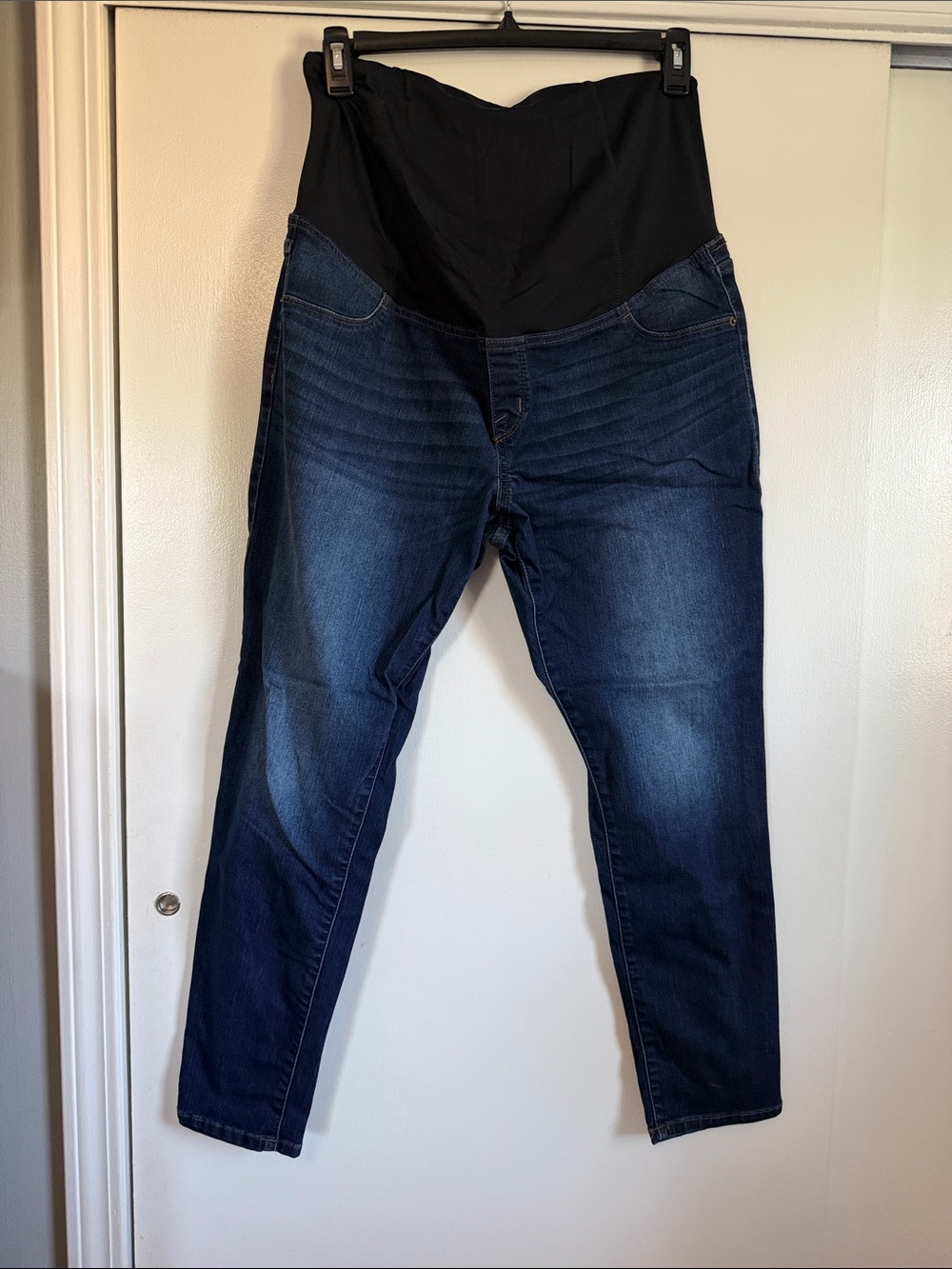 Isabel Maternity by Ingrid & Isabel Dark Blue Skinny Jeans with Black Panel